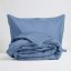 SET FUNDA DE PLUMON MIL HILOS ALGODON EGIPCIO AZUL GLACIAR